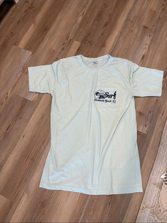 alvin’s island Other - Surf Pensacola Beach Short Sleeve Tee - Light Aqua